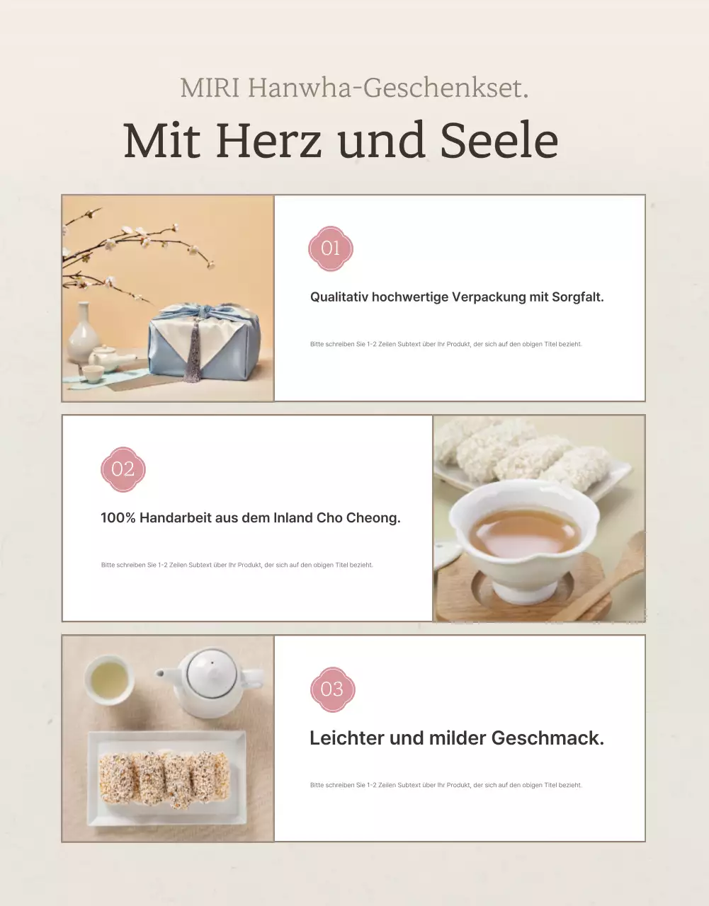 Förderung des Verkaufs von traditionellen koreanischen Chuseok-Snacks und Geschenksets in Elfenbein und Rosa