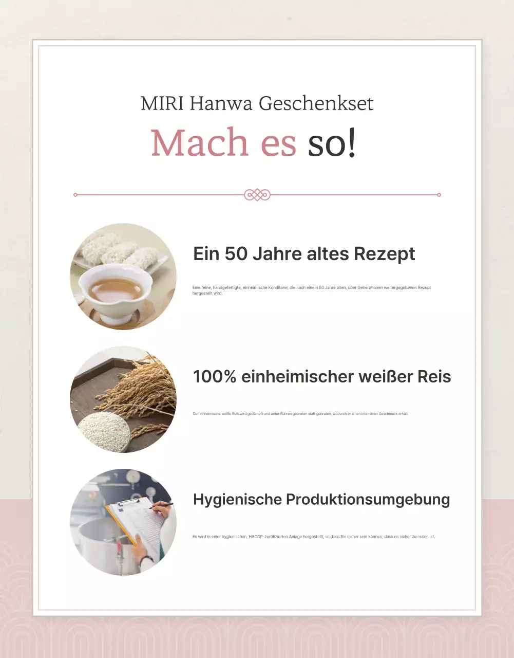 Checkpoint-Verkaufsförderung der traditionellen Chuseok-Hanwa-Geschenksets in Elfenbein und Rosa