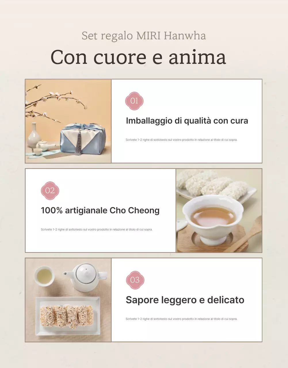 Promuovere la vendita dei tradizionali snack coreani Chuseok e dei set regalo nei colori avorio e rosa.