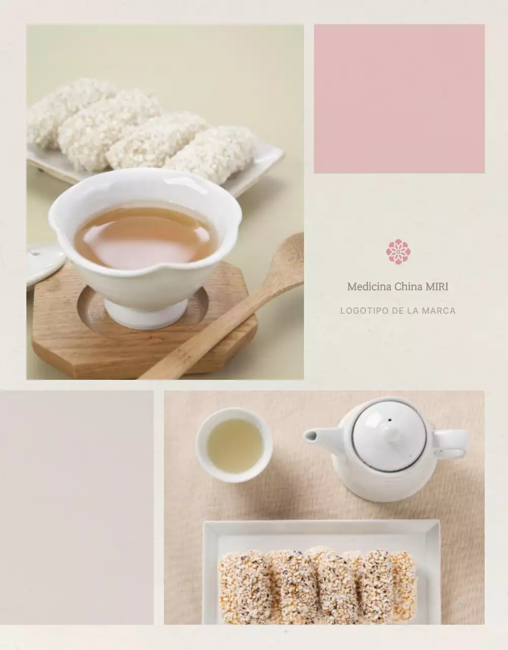 Promoción de la venta de aperitivos tradicionales coreanos Chuseok y lotes de regalo en marfil y rosa.