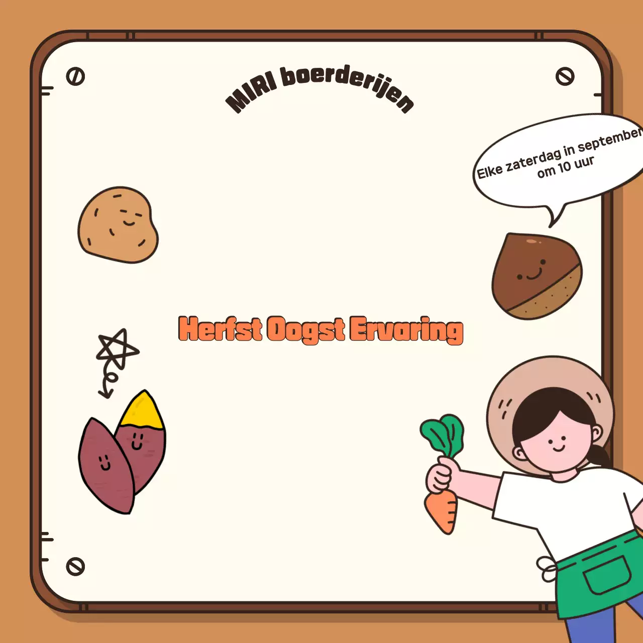 Promoot je herfstoogst met een bruine achtergrond