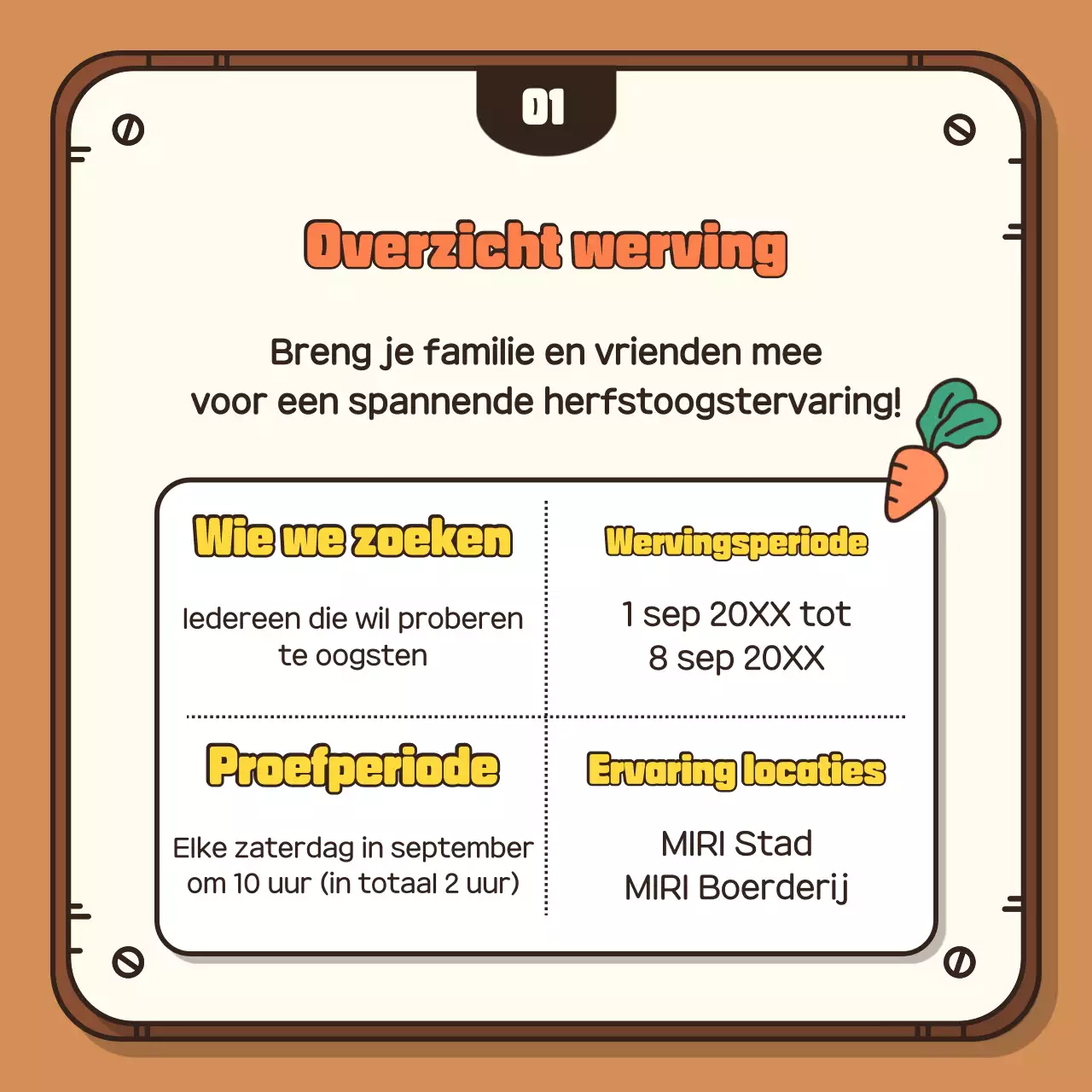Promoot je herfstoogst met een bruine achtergrond