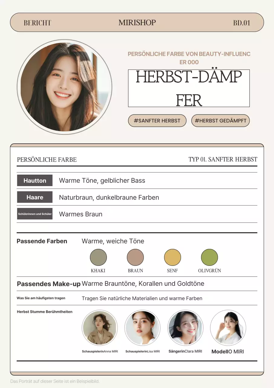 Der Beige Simple Personal Colour Guide