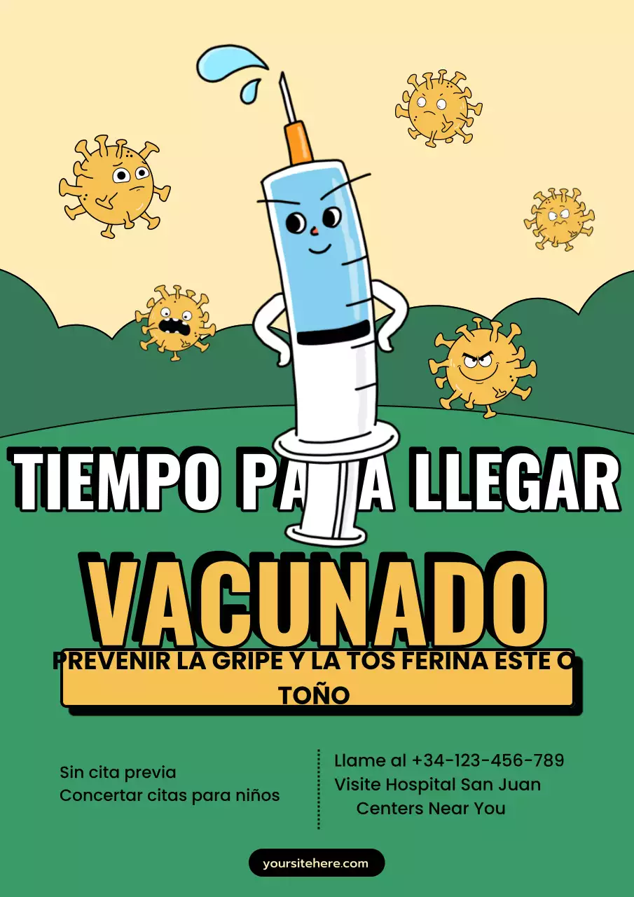 anuncio de vacunación contra el cómic amarillo