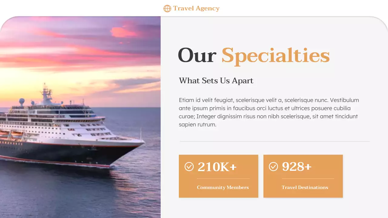 Orange Minimal Travel Agency Promotion Presentation