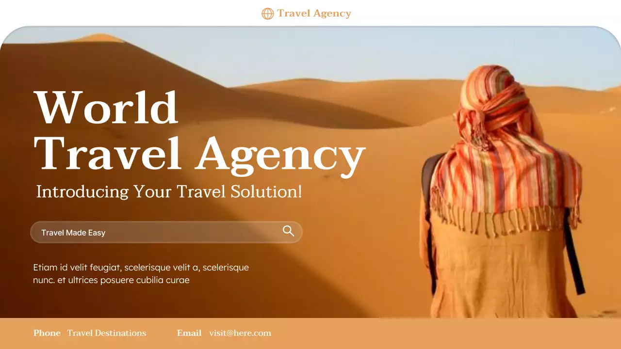 Orange Minimal Travel Agency Promotion Presentation