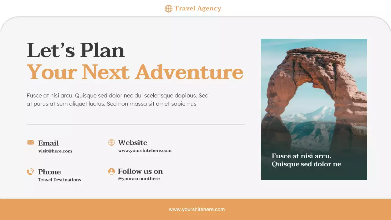 Orange Minimal Travel Agency Promotion Presentation