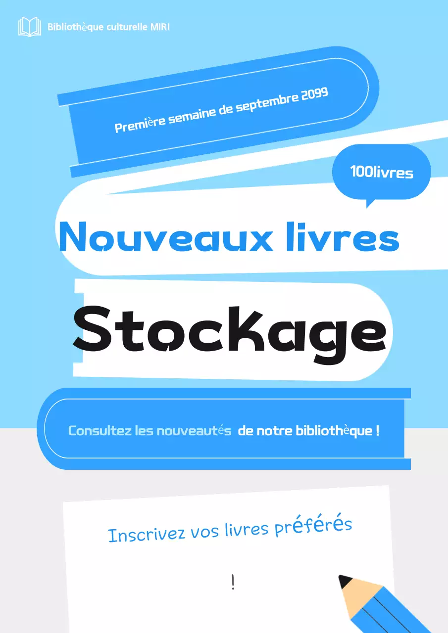 Blue Simple Library New Book Announcements