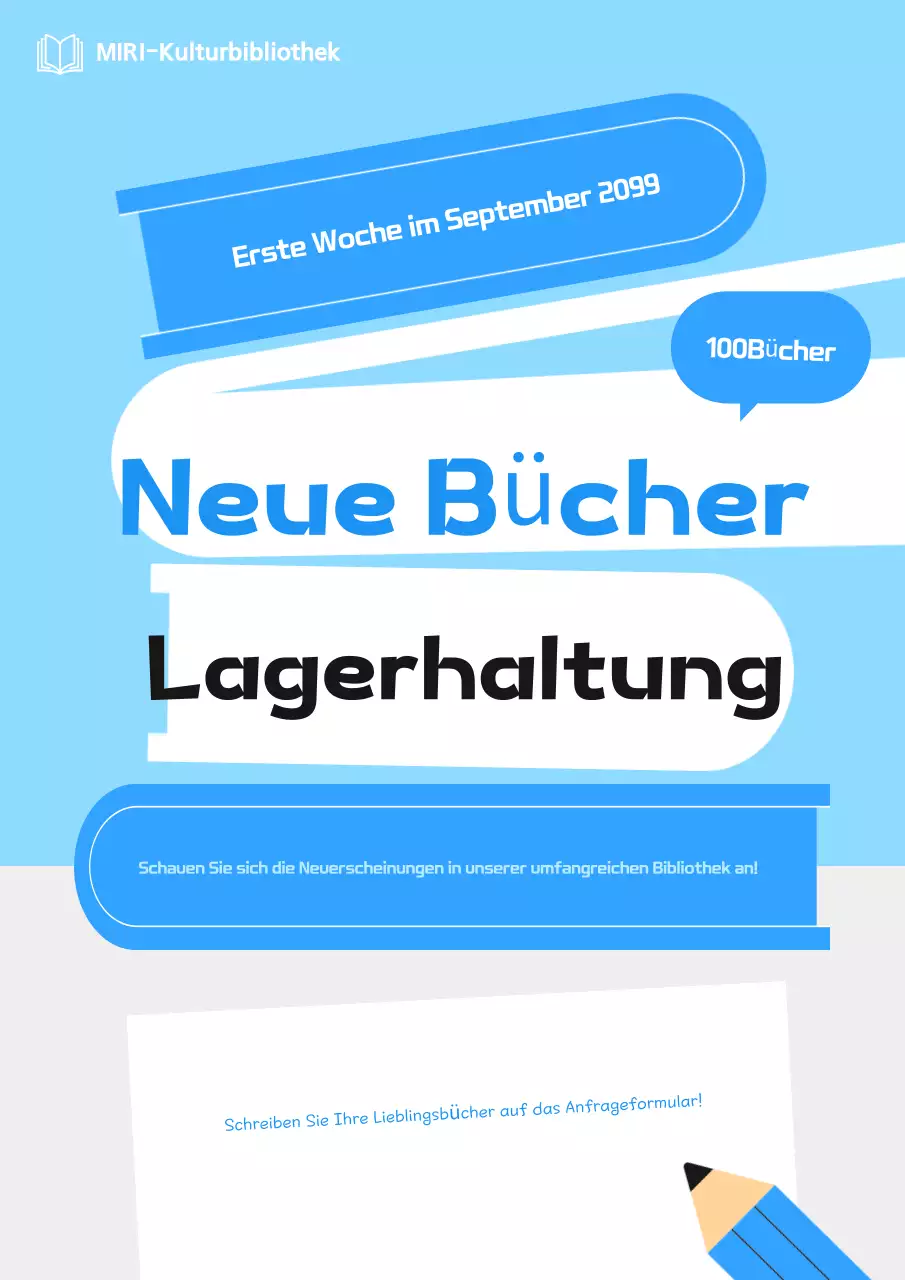 Blue Simple Library Neue Buchankündigungen