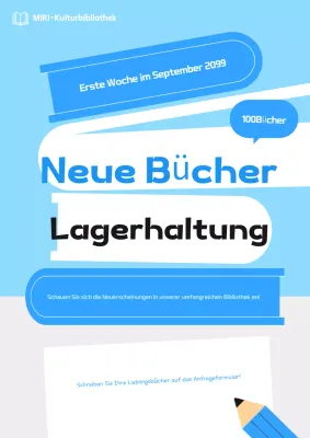 Blue Simple Library Neue Buchankündigungen