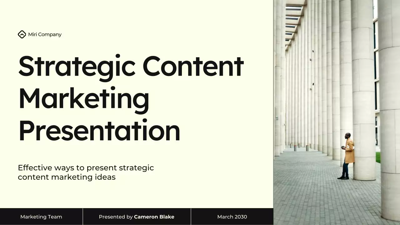 Cream and Black Content Marketing Strategy Presentation