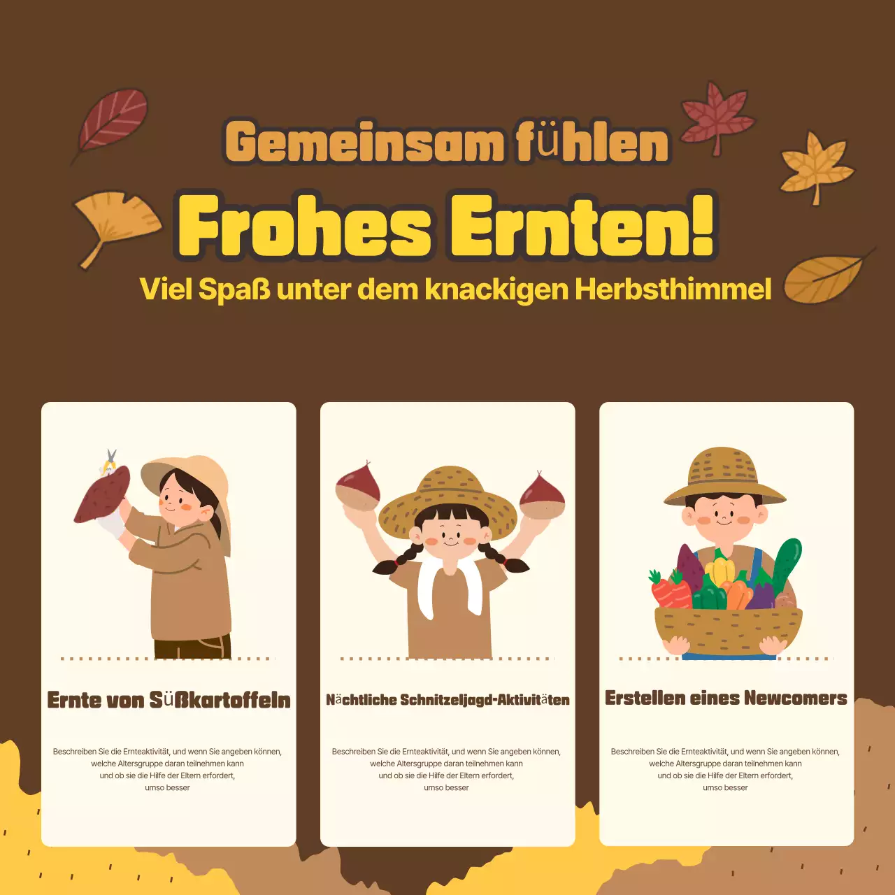 Förderung von braunen, warmen Herbsterlebnissen