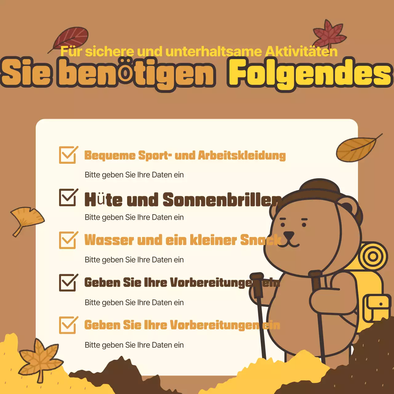 Förderung von braunen, warmen Herbsterlebnissen