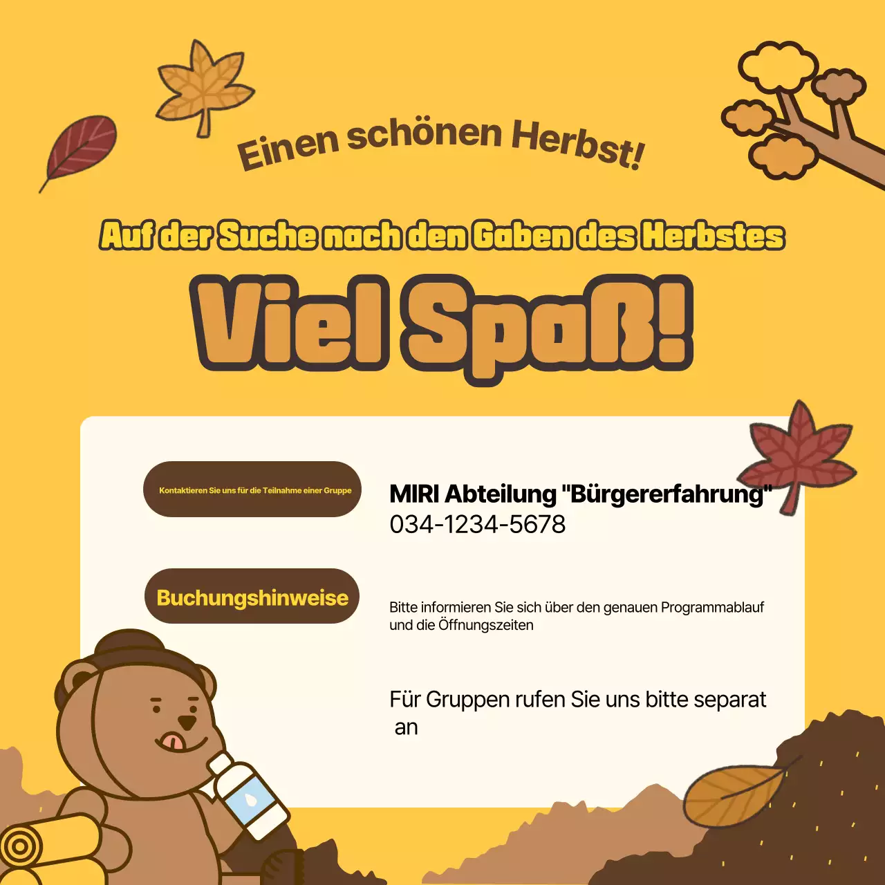 Förderung von braunen, warmen Herbsterlebnissen