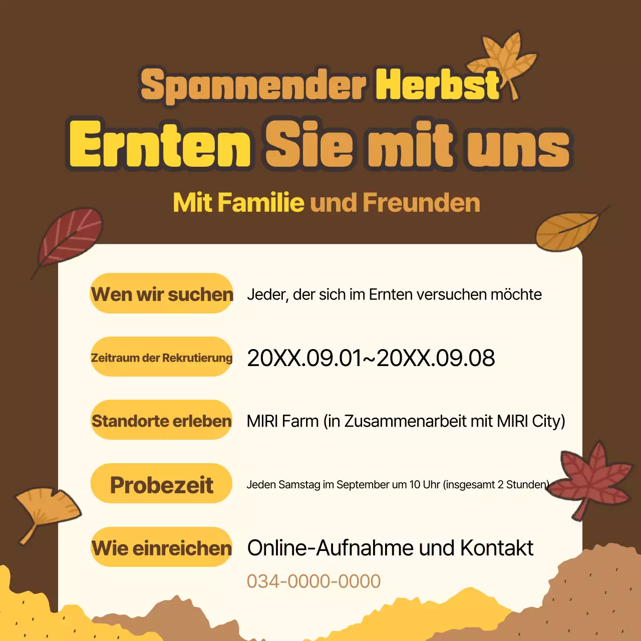 Förderung von braunen, warmen Herbsterlebnissen