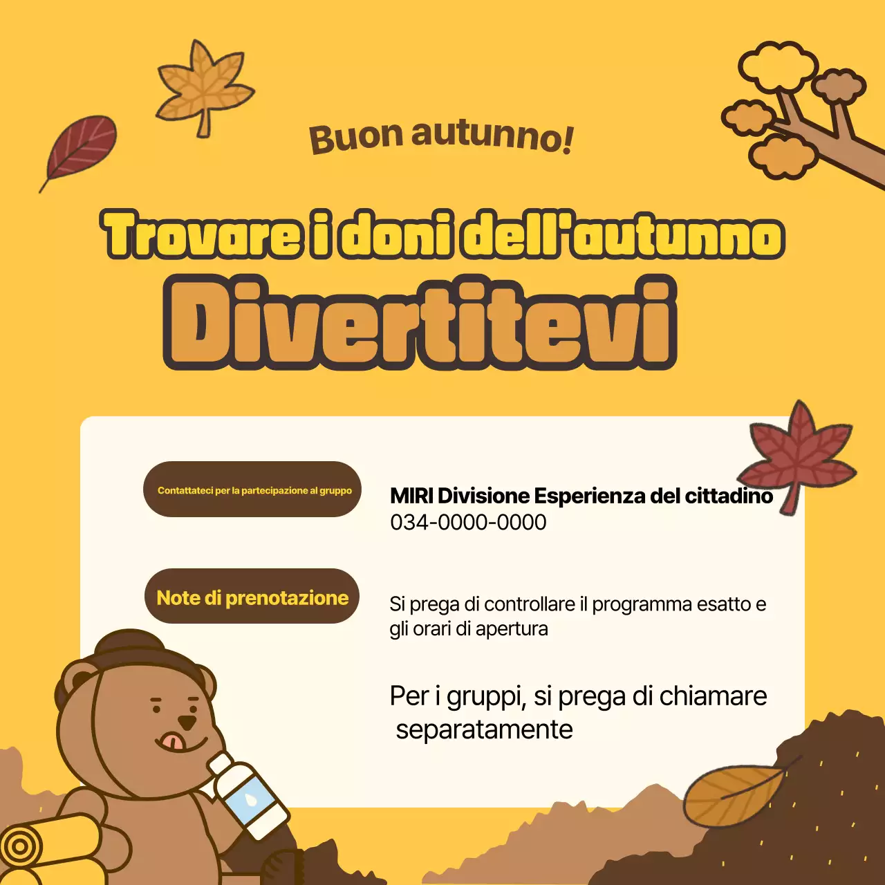 Promuovere esperienze autunnali marroni e calde