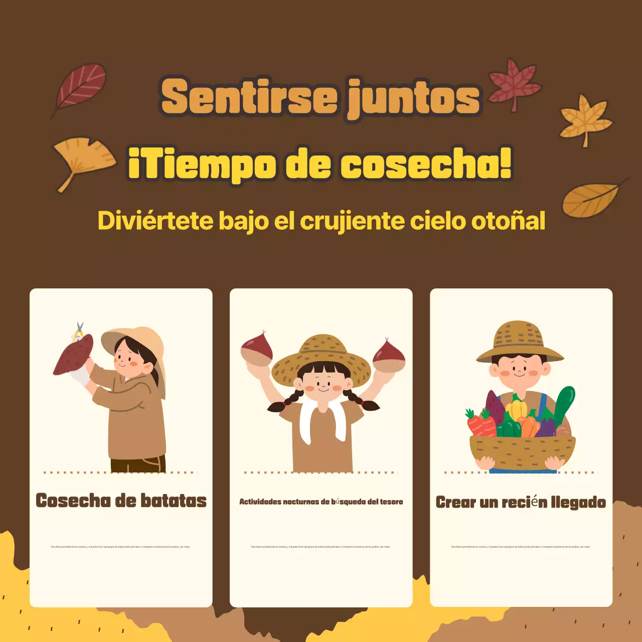 Promover experiencias otoñales marrones y cálidas