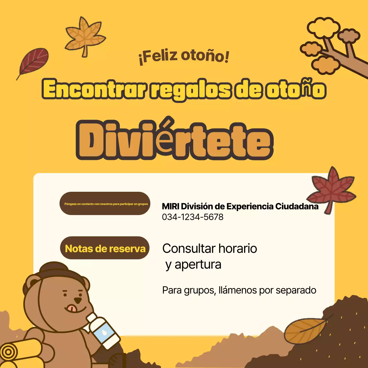 Promover experiencias otoñales marrones y cálidas