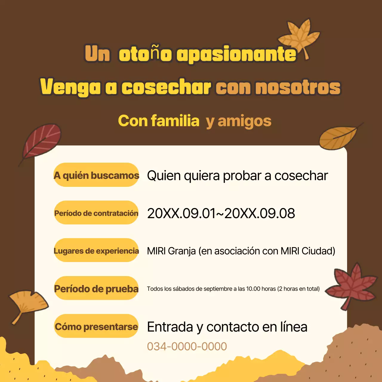 Promover experiencias otoñales marrones y cálidas