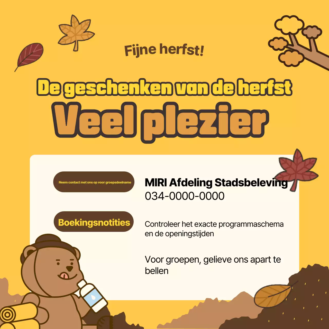 Bevorder bruine, warme herfstervaringen