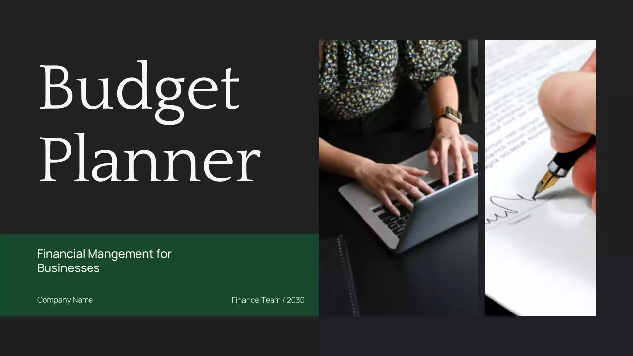 Black Professional and Minimal Corporate Budget Planning Presentation