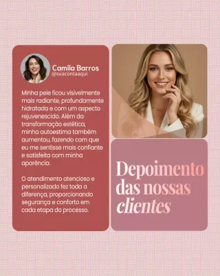 Postagem no Instagram para promoção de produtos de cuidados com a pele Pink Simple