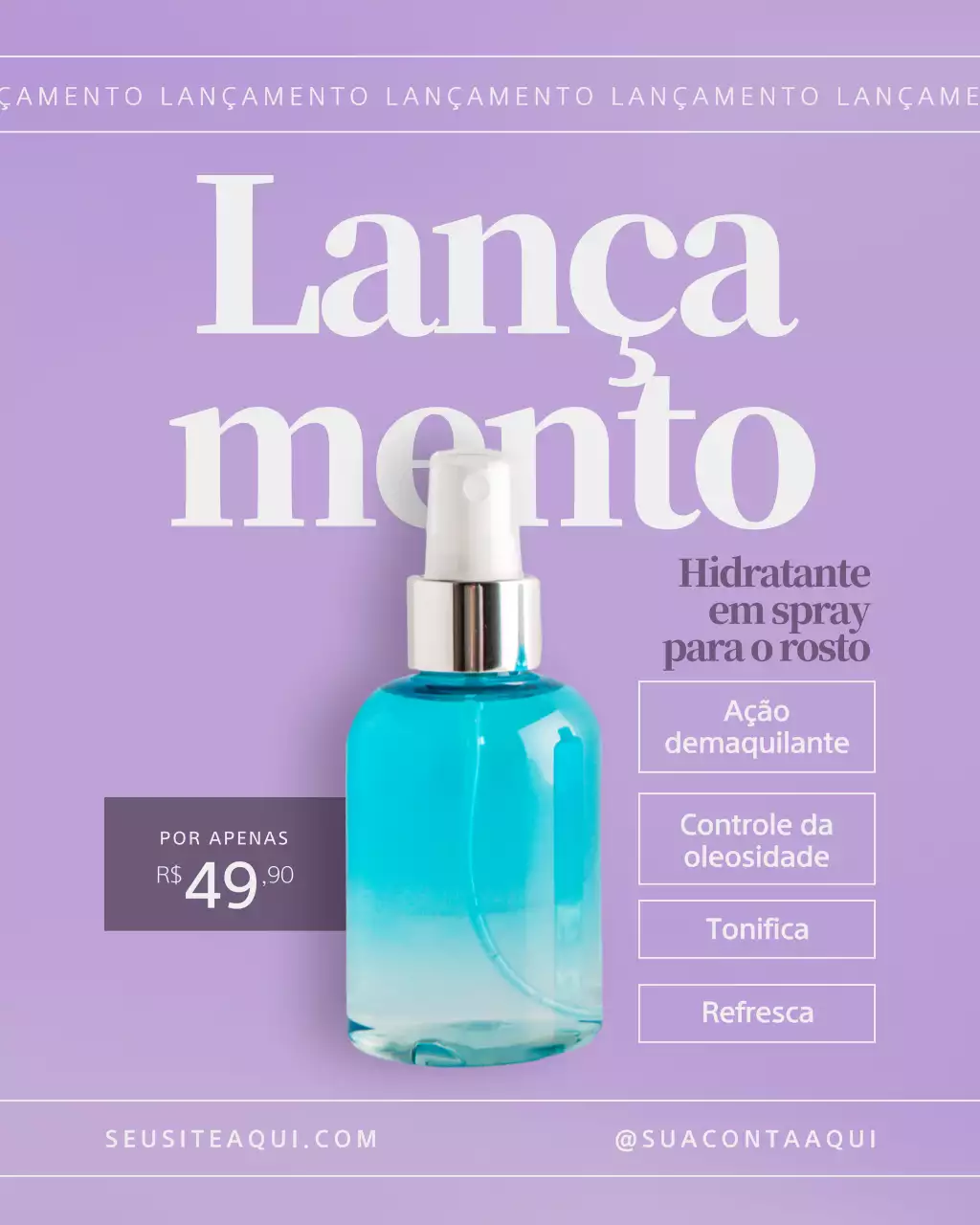 Postagem promocional do produto Purple Modern Skincare no Instagram