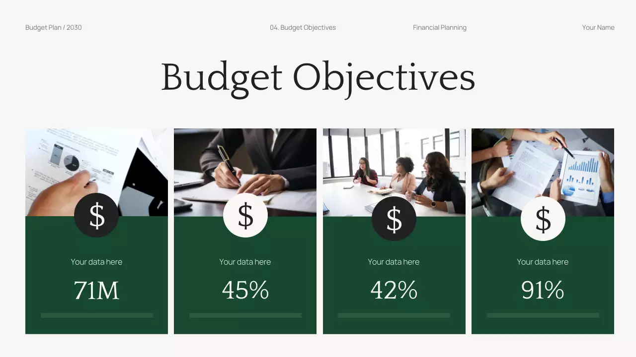 Black Professional and Minimal Corporate Budget Planning Presentation