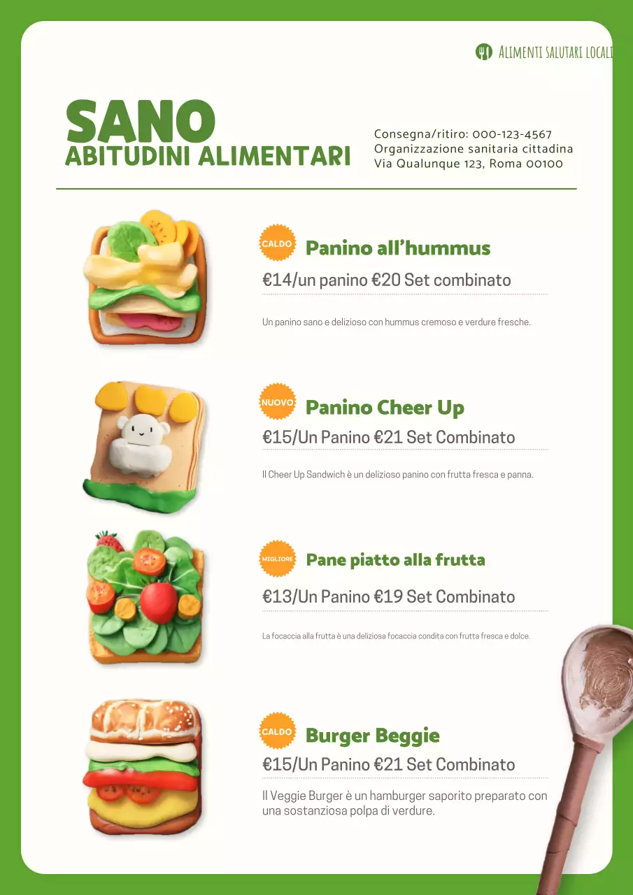 Promozione di sane abitudini alimentari di tendenza in verde e giallo