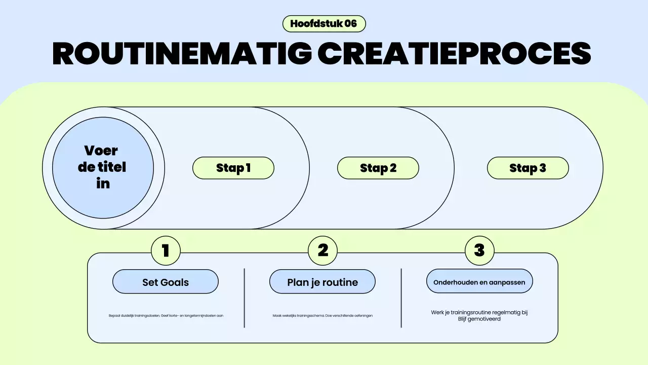 blauwe trendy workout routine gids