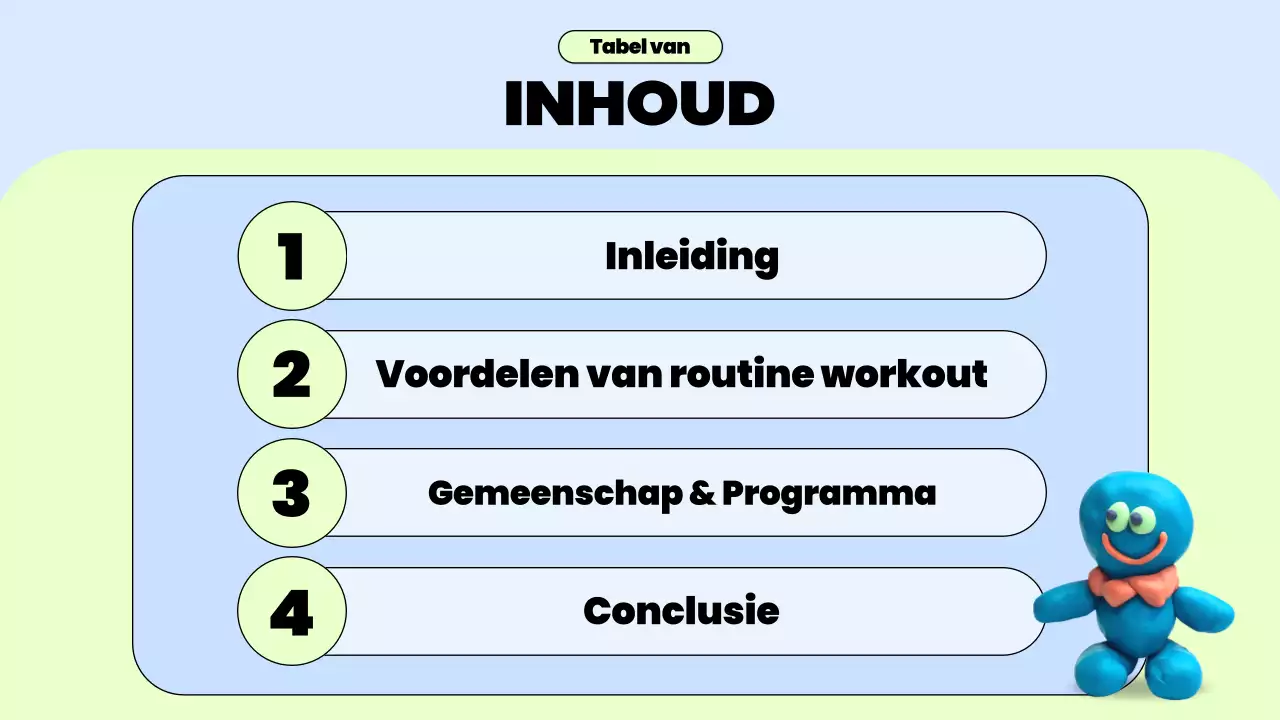 blauwe trendy workout routine gids