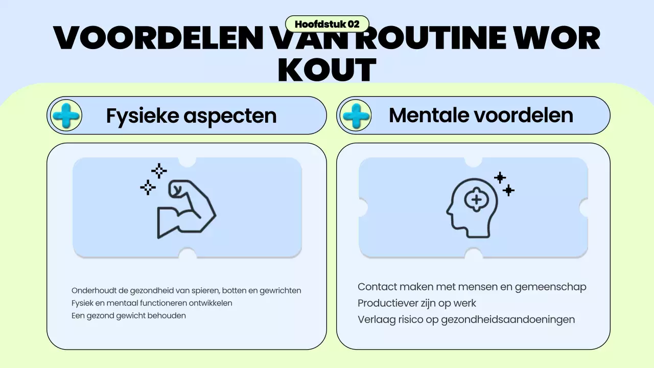 blauwe trendy workout routine gids