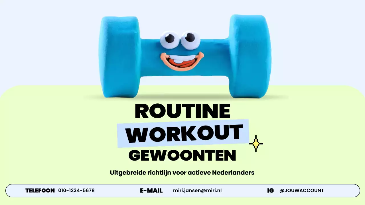 blauwe trendy workout routine gids
