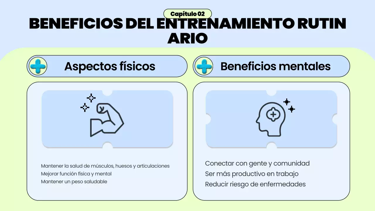 guía de rutina de ejercicios blue trendy