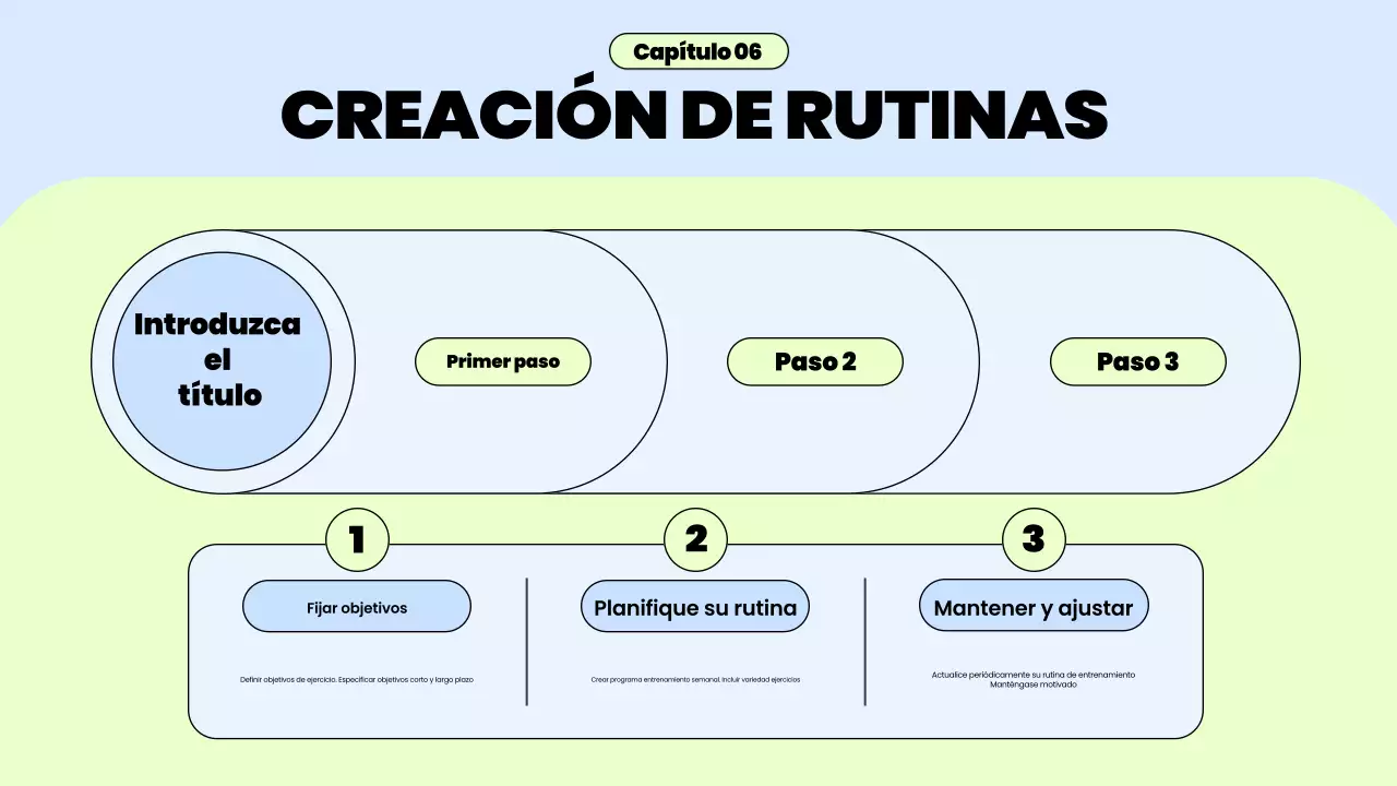guía de rutina de ejercicios blue trendy