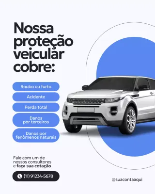 Postagem promocional do seguro de veículos Blue Modern no Instagram