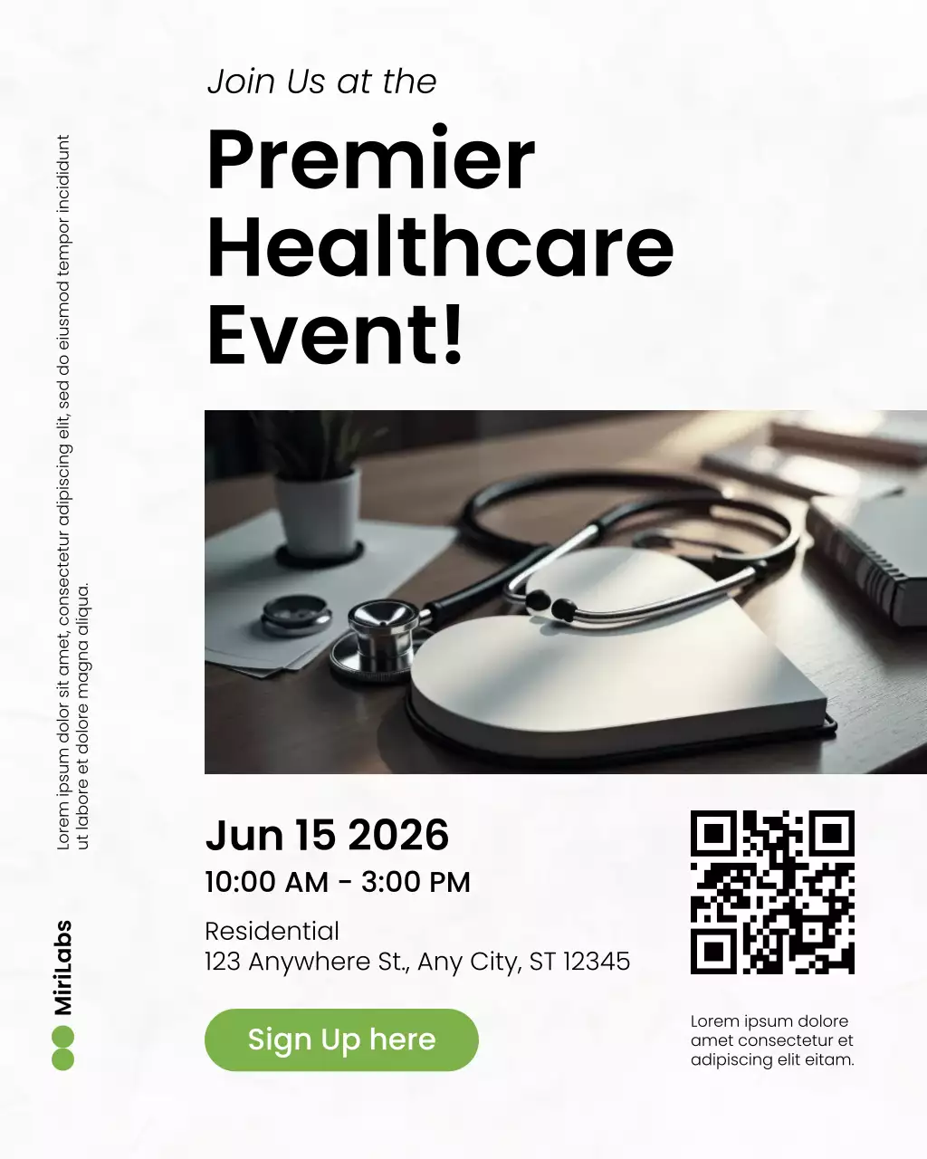 Modern Minimalist Healthcare Event Instagram Post