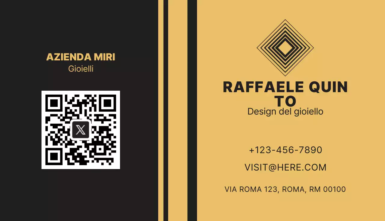 Biglietto da visita gioielli moderni in oro