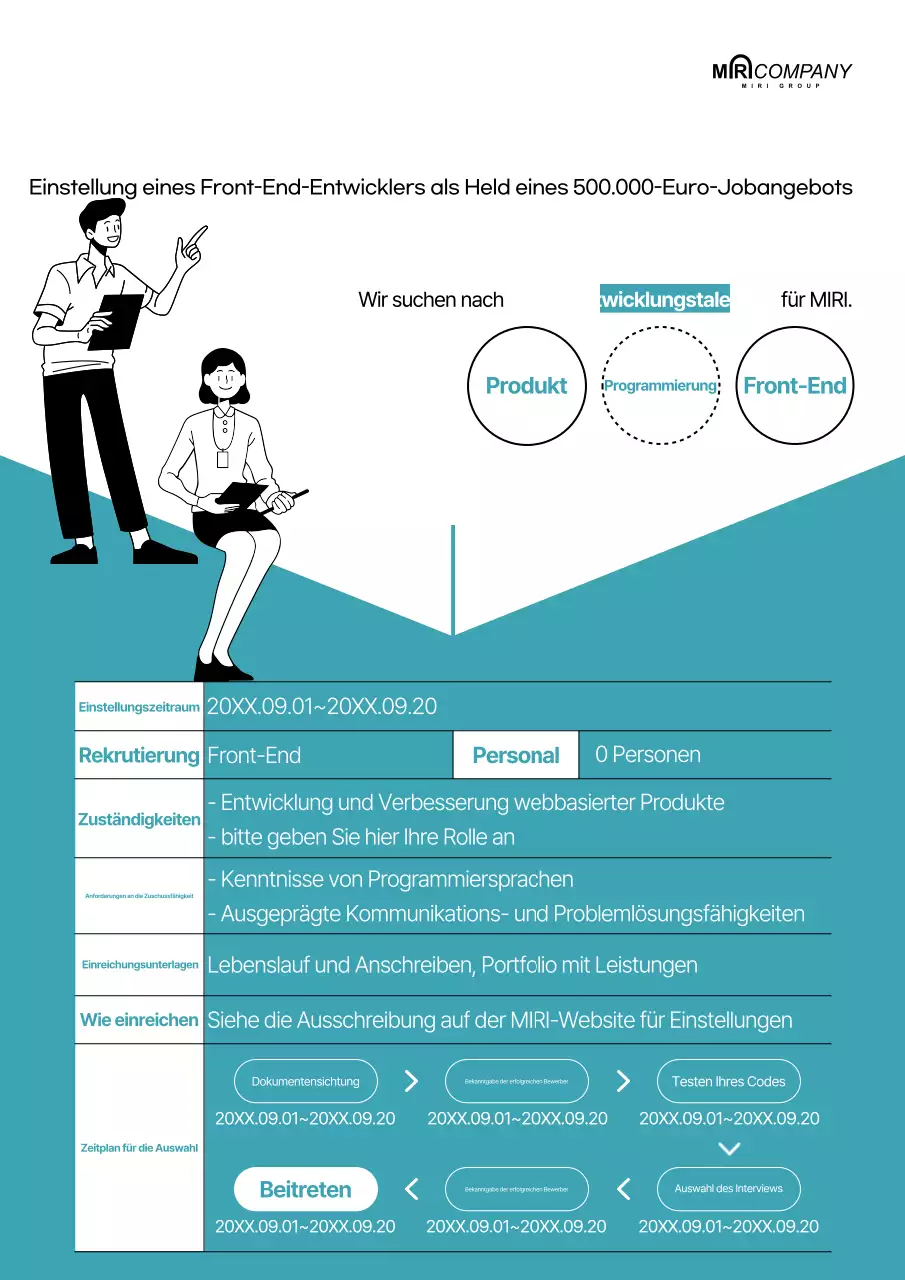 Saubere offene Stellenausschreibungen in blau