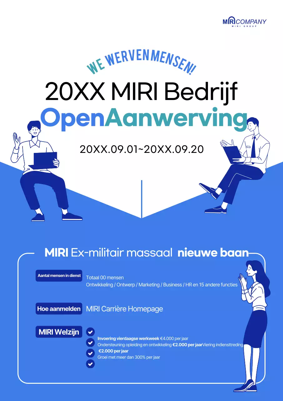 Openstaande vacatures in blauw