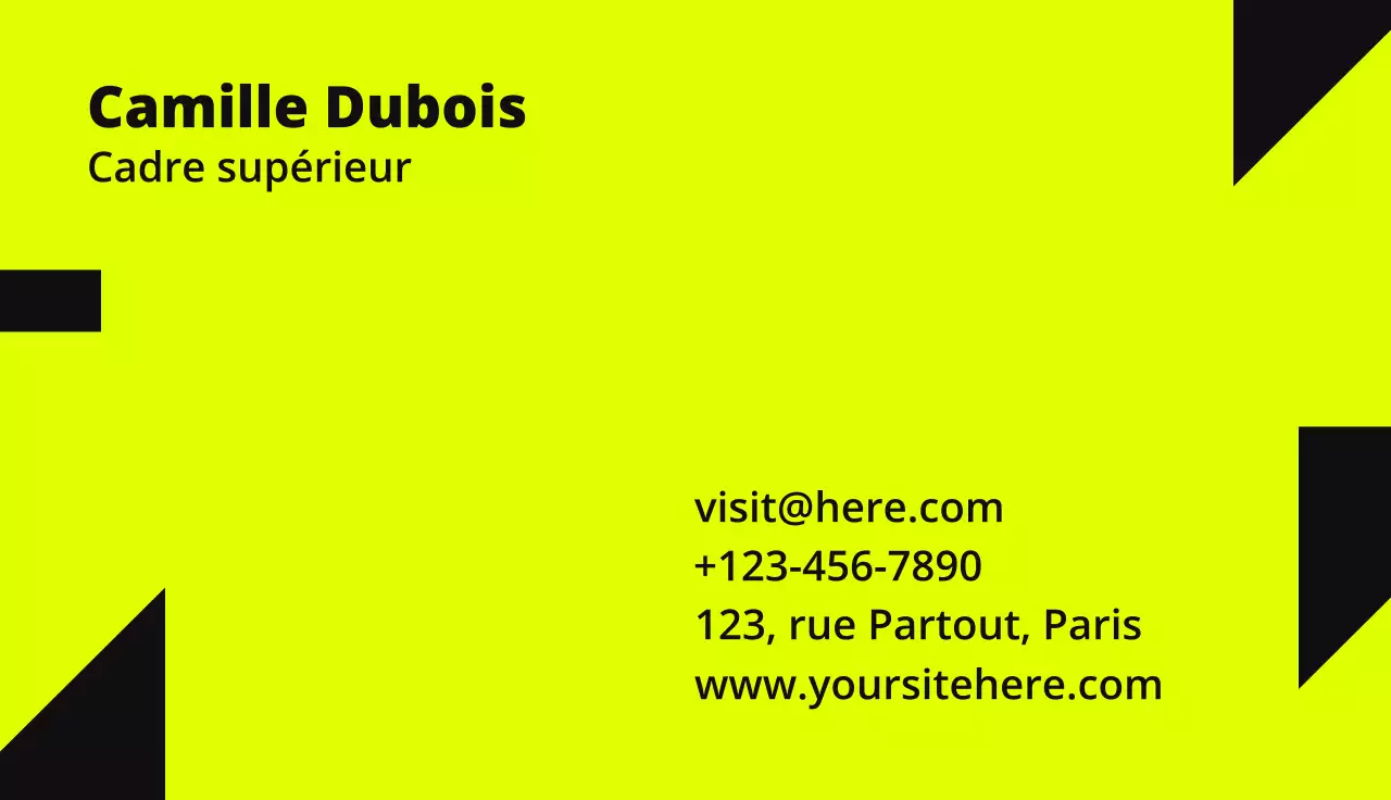 Carte de visite géométrique néon