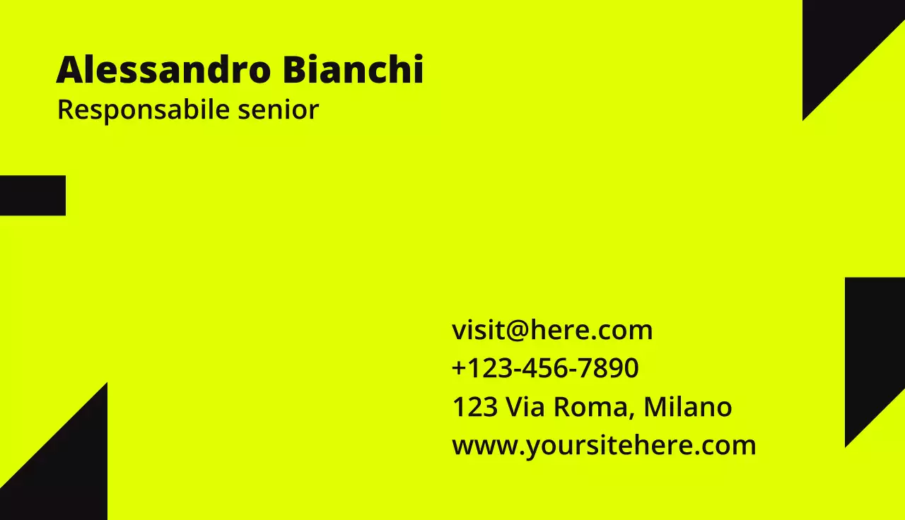 Biglietto da visita geometrico al neon