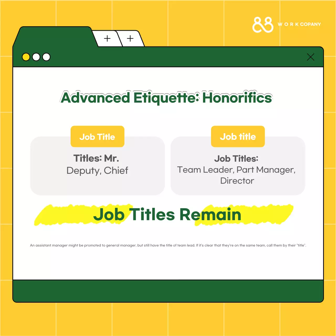 Yellow Simple Workplace Etiquette Training Resources