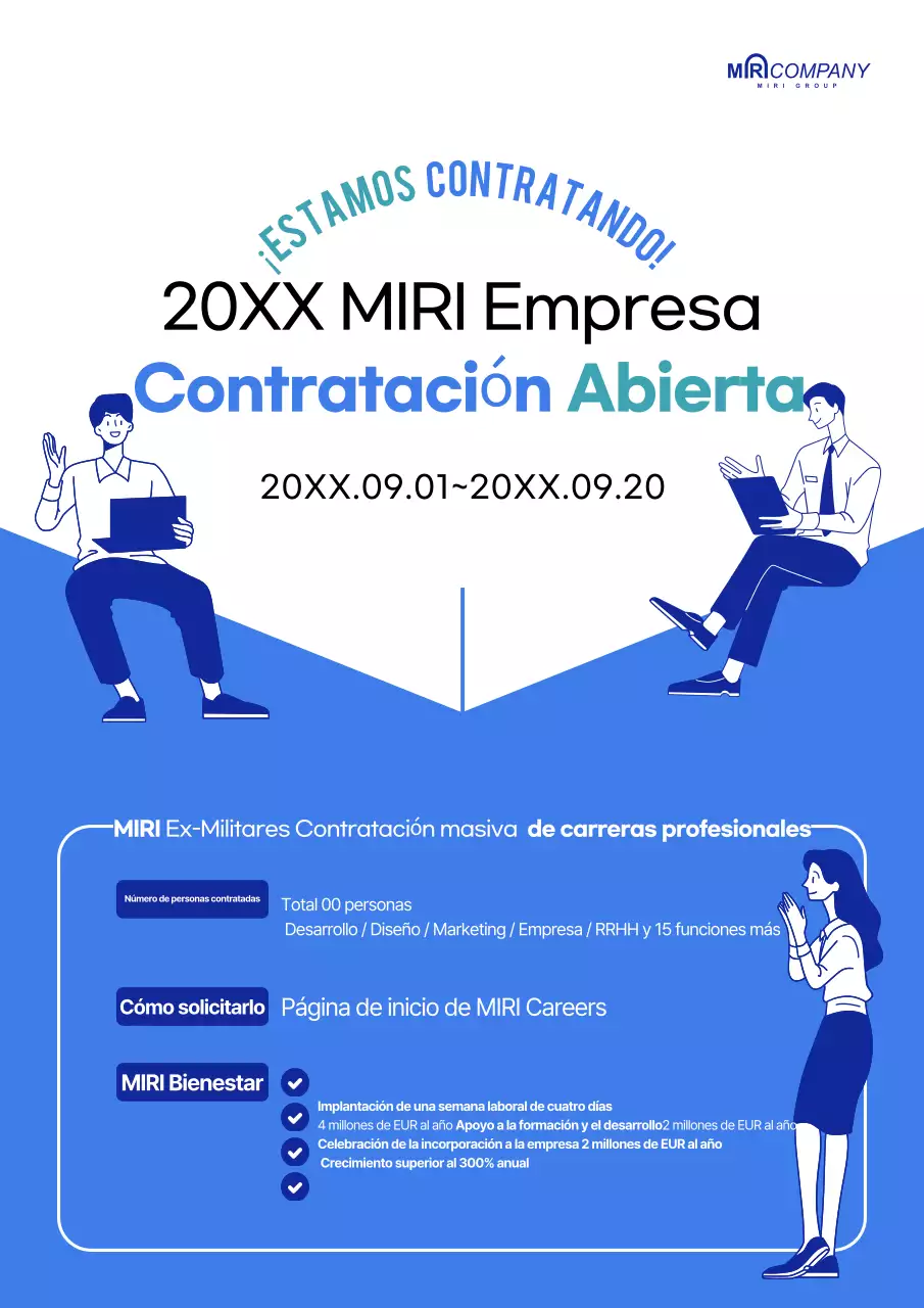 Limpiar las ofertas de empleo en azul