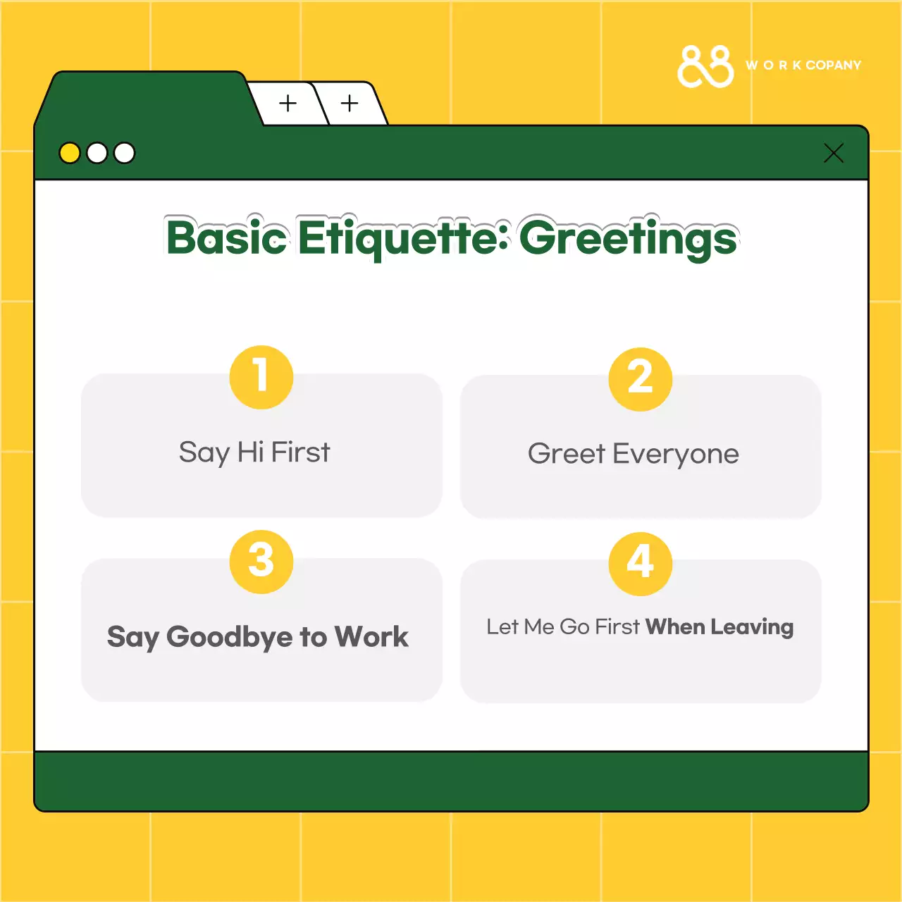 Yellow Simple Workplace Etiquette Training Resources