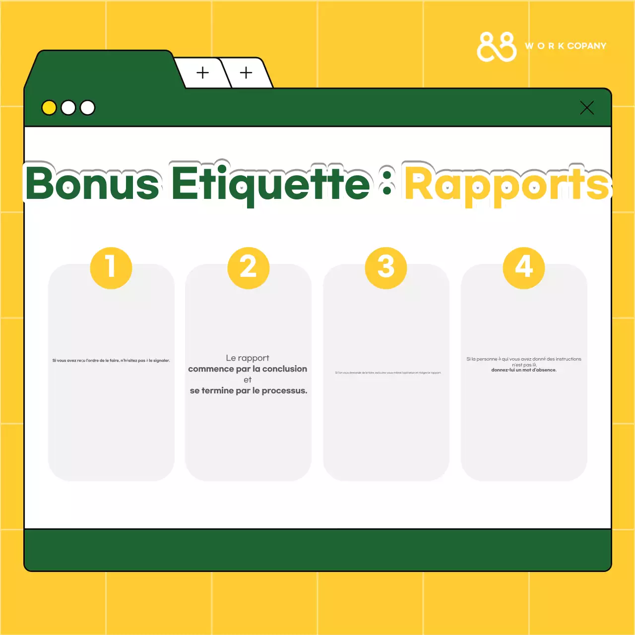 Ressources de formation à l'étiquette sur le lieu de travail Yellow Simple Workplace Etiquette