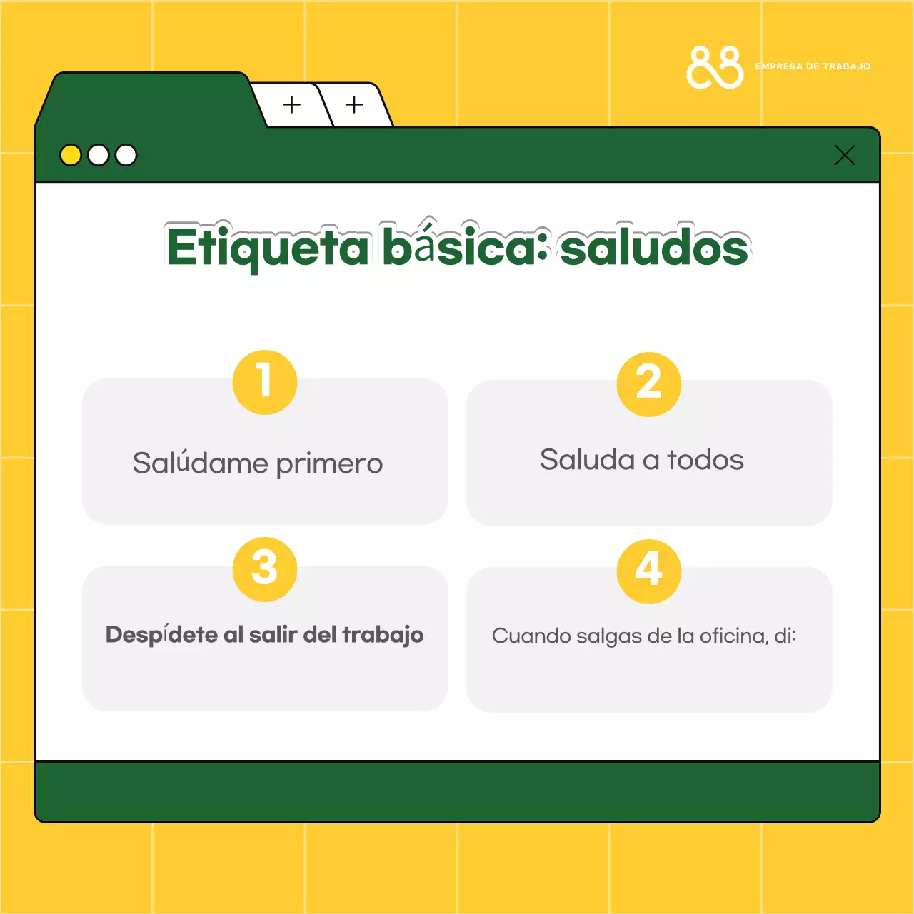 Recursos de formación Yellow Simple Workplace Etiquette