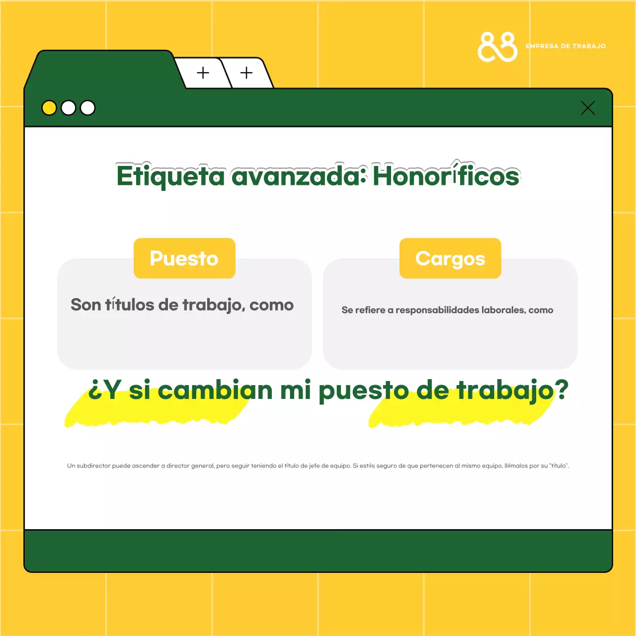 Recursos de formación Yellow Simple Workplace Etiquette