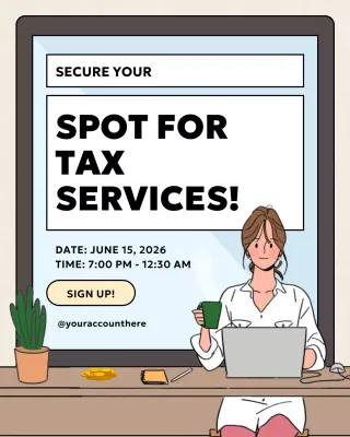 Beige Modern Tax Signup Instagram Post