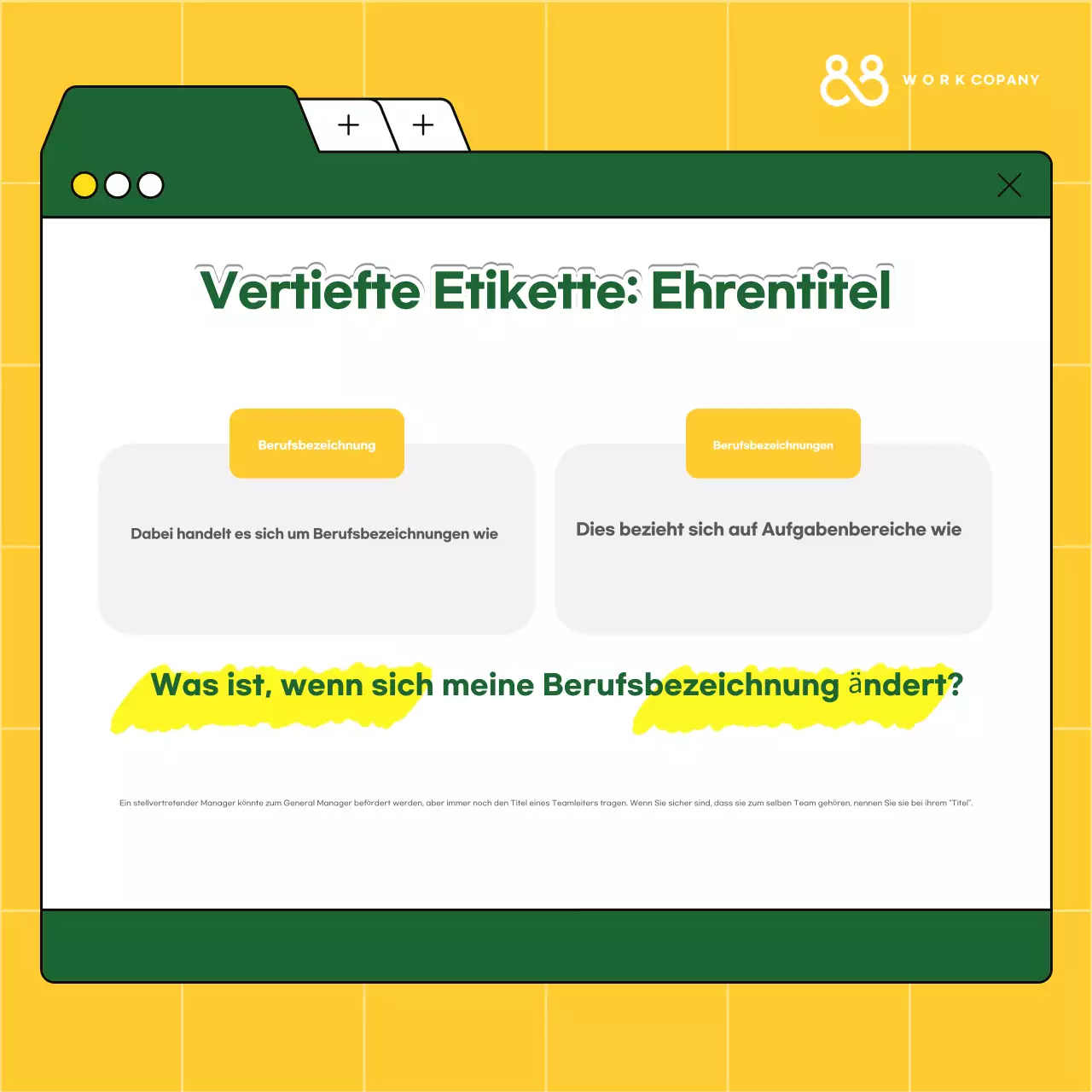 Yellow Simple Workplace Etiquette Schulungsressourcen